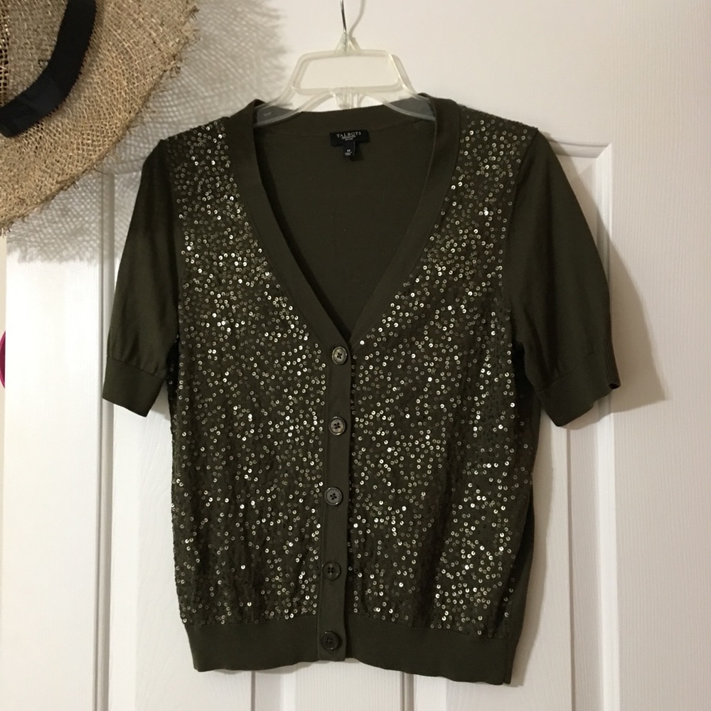 NWOT Talbots Olive Green top MP